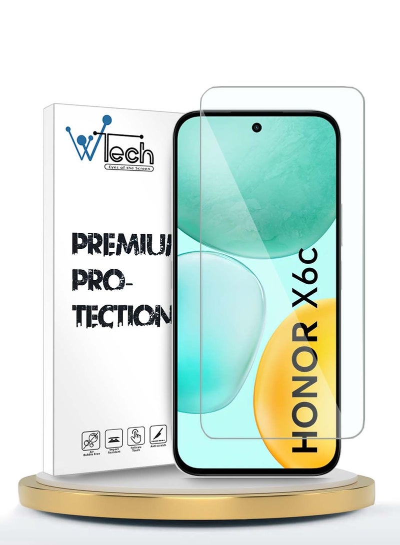 Wtech Honor X6c 4G 2025 WTech Premium Series Curved Edges 9H 2.5D Tempered Glass Screen Protector (MSG9CN) - Clear - Image 1