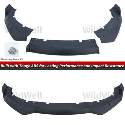 WildWell Front Bumper Lip Splitter Fits 2015-2018 Dodge Charger Base & 2019-2024 Dodge Charger SXT Only, Front Lip Spoiler Accessories Air Dam Chin Guard Matte Black - Image 4