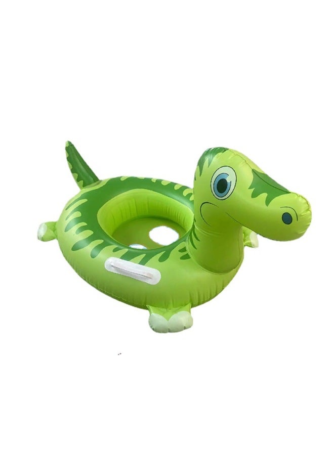 general PVC Children's Swimming Ring Boys And Girls Baby Also Want To Anti-flip Internet Celebrity Inflatable Thickened Cartoon Life Buoy-Color:Green - Image 4