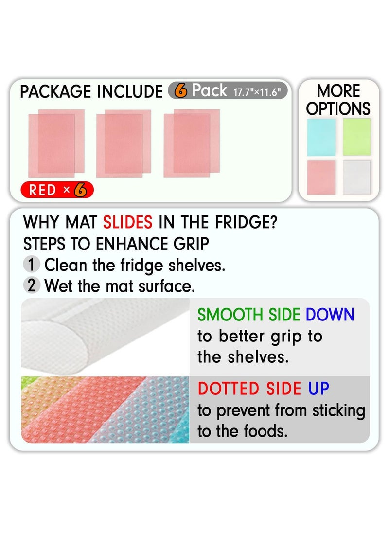 MODERN HOME 6 Pieces Refrigerator Liners for Shelves, Washable Refrigerator Mats, Kitchen Cover Pads for Shelves, Cupboard, Freezer, Table Mat And Cabinet  - Image 2