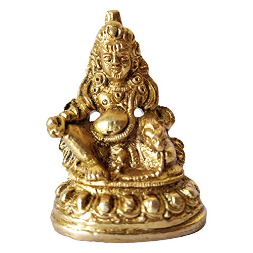 GURU JEE GURUJEE Brass Staue Shree Dhan Kuber Murti Religious Gift for Mandir Temple Puja - Image 1
