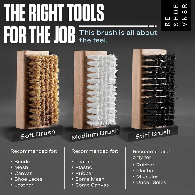 RESHOEVN8R Essential Shoe Cleaning Kit â€“ Sneaker Cleaner with 4oz Solution, 3 Brushes & Microfiber Towel â€“ Safe for Suede, Leather, Canvas, Mesh & Nubuck â€“ Up to 50 Cleans - Image 4