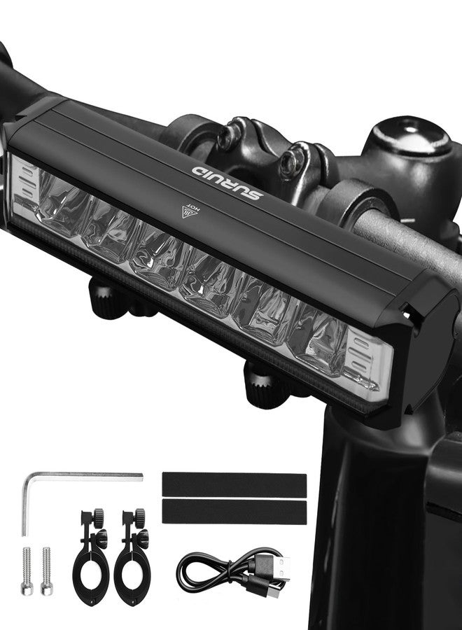 Suruid Super Bright LED Bike Light, USB Rechargeable Bicycle Headlight-5 Modes, Waterproof Bike Headlight, Waterproof Bike Headlight,Daytime Running Light,MTB Off-Road Cycling Commuting 1 - Image 1