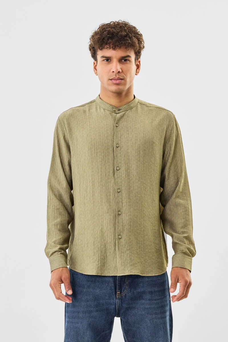 سنيتش قميص رجالي بياقة ماندرين