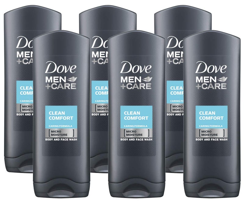 Dove Men Care Body & Face Wash, Clean Comfort - 13.5 Fl Oz / 400 mL X 6 Pack Case, Made in Germany - Image 1