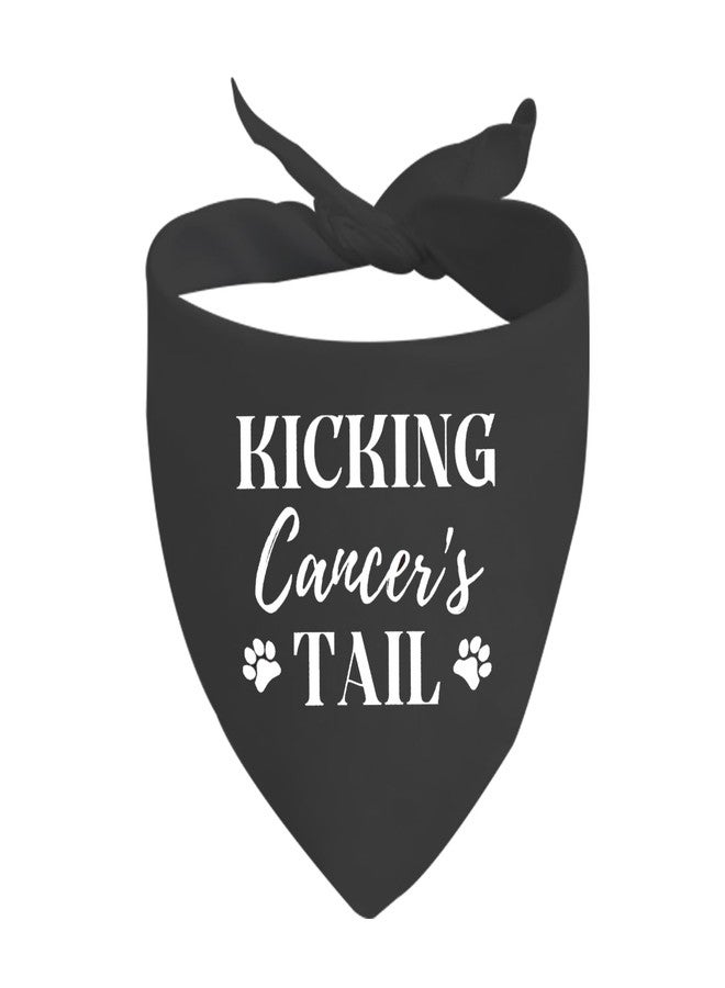 JXGZSO 1 Piece Cancer Free Dog Bandana Kicking Cancer's Tail Dog Bandana Cancer Survivor Dog Scarf (Cancers Tail Dog) - Image 1