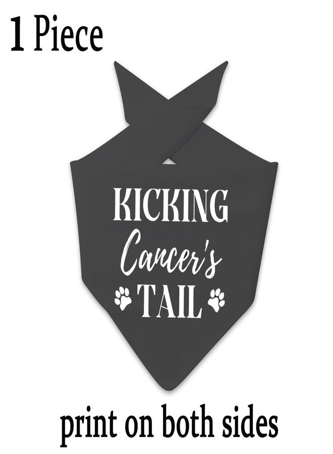 JXGZSO 1 Piece Cancer Free Dog Bandana Kicking Cancer's Tail Dog Bandana Cancer Survivor Dog Scarf (Cancers Tail Dog) - Image 2