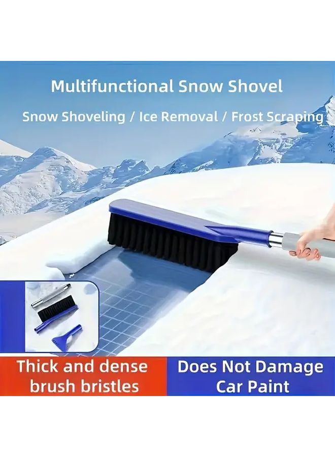 2 In 1 Heavy Duty Car Snow Shovel Ice Chisel With Detachable Head Blue - Image 5