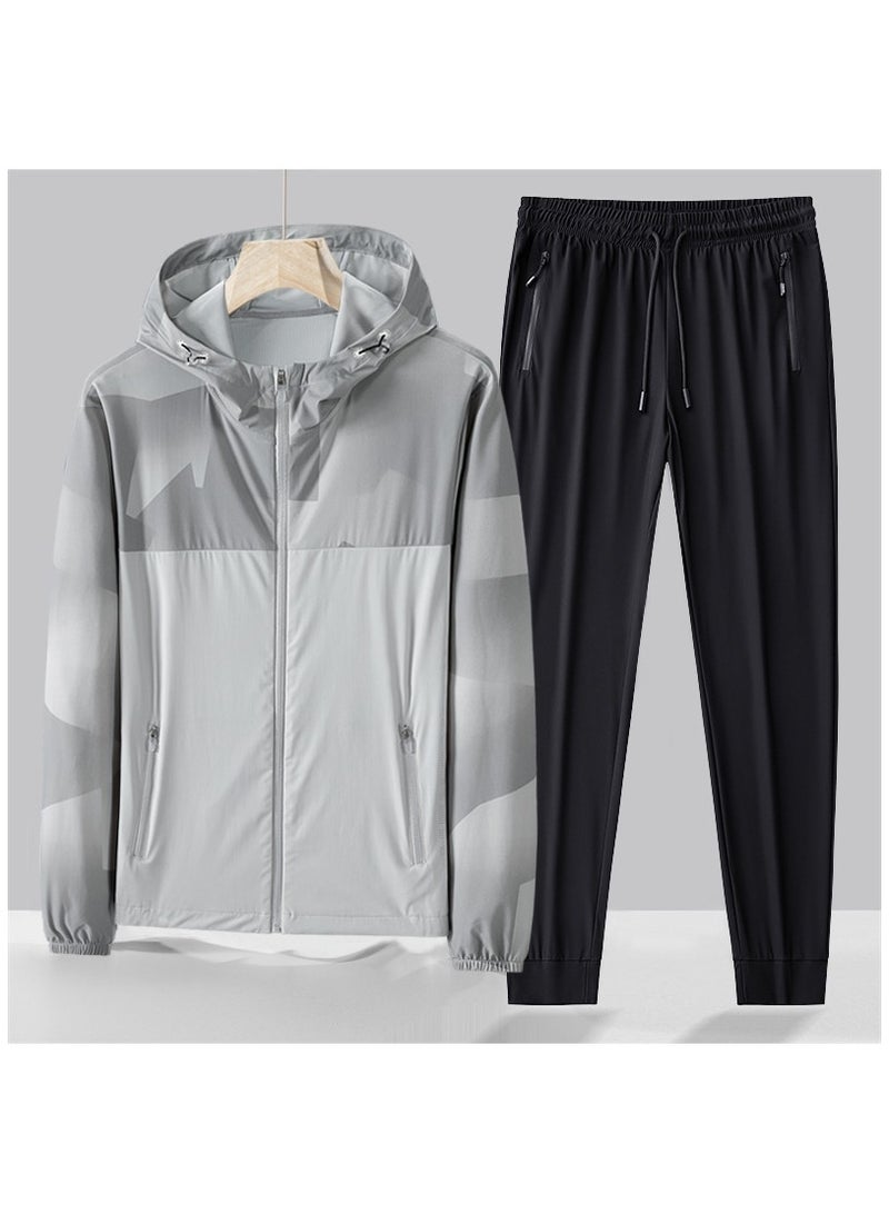 Loose Fitting Ice Silk Pants Quick Drying Sports Set