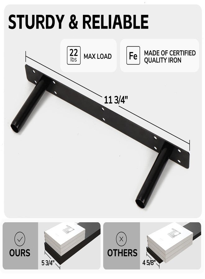BAMEOS Floating Shelves Wall Mounted Wooden Shelves with Invisible Brackets Set of 2, Hanging Wall Decor for Bedroom, Bathroom, Living Room and Kitchen - Image 3