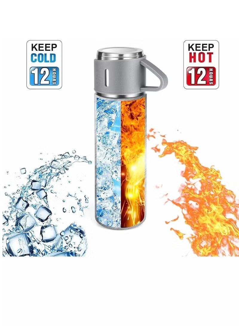 3 قطع مجموعة أكواب القهوة المعزولة مع 2 كوب،مق قهوة مج قهوة كوب قهوة  للسفر ترمس القهوة العربية، أكواب معزولة 500 مل - Image 2