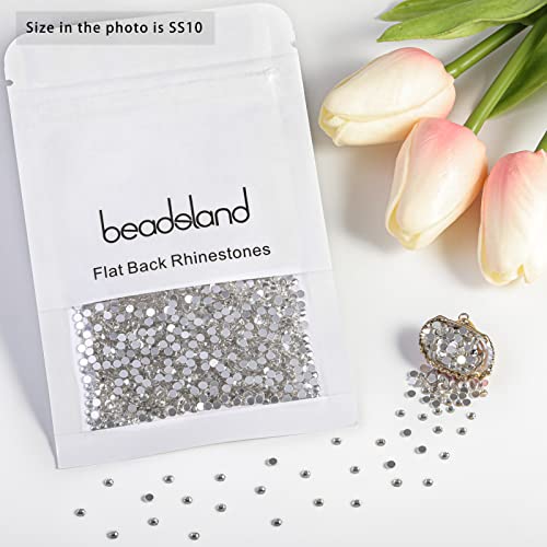 Beadsland 1440pcs Flat Back Crystal Rhinestones Round Gems for Nail Art and Craft Glue Fix, Crystal, SS10, 2.7-2.9mm - Image 4