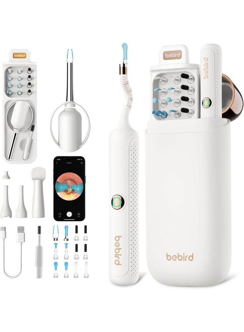 Bebird Visual Ear Wax Removal Tool - HD Endoscope with Light, Wireless WiFi Ear Cleaner Kit for Family White - Image 1