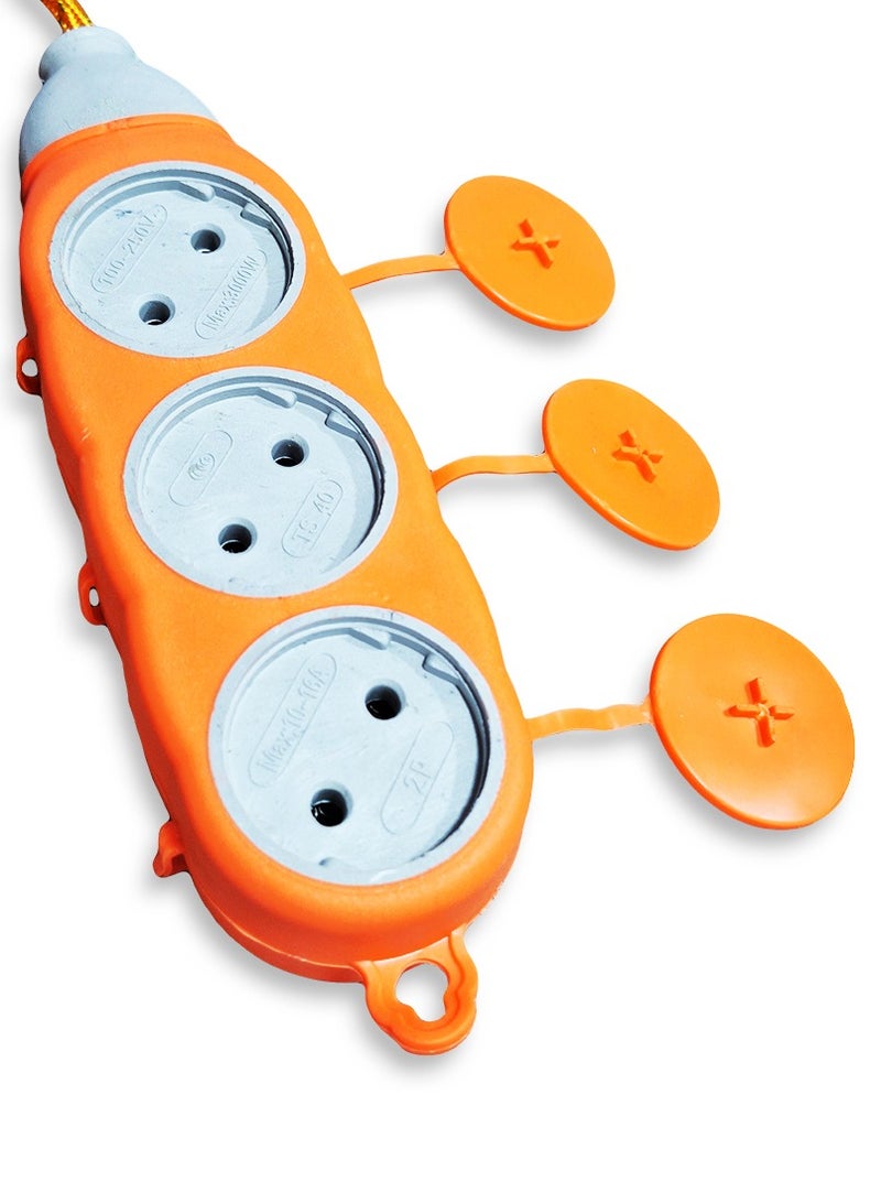 Safety Electric Power Outlets Sockets  , Multi Power Strip Surge Protector With 6 Outlets  - Orange  - Image 3