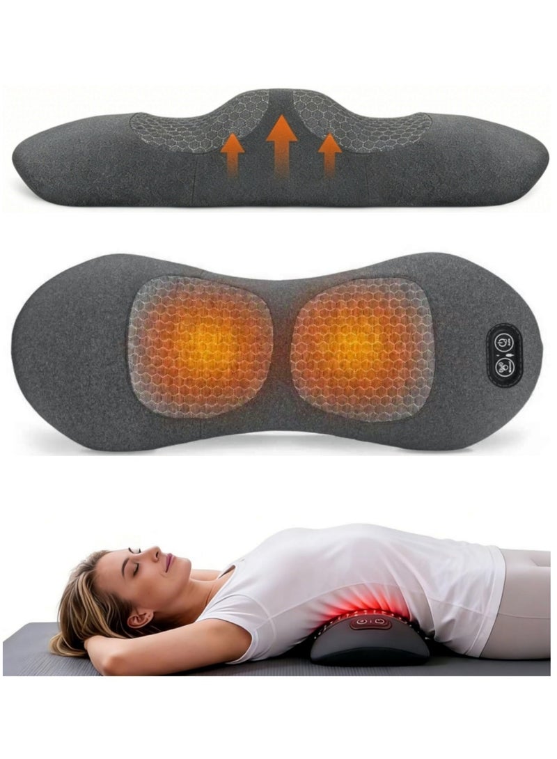 NIUB 3 in 1 Electric Massage Lumbar Pillow, with Heating, Vibration Massage, and Traction Lifting Functions, Rechargeable Lumbar Back Massager, Support The Spine, Relieve Sciatica and Lower Back Pain, Adjustable Height, Relieve Deep Tissue Pain and Muscle Tension - Image 1