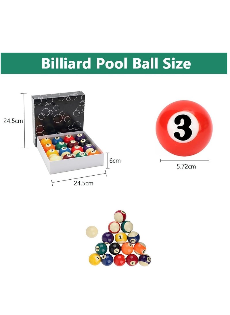 SportQ - Complete Billiard Ball Set of 16 Billiard Balls, Billiard Table Ball Set in Multiple Sizes, Color Organizer, Super Pro Billiard Balls for Beginners and Professionals for Training, Ball Size 5.7cm - Image 1