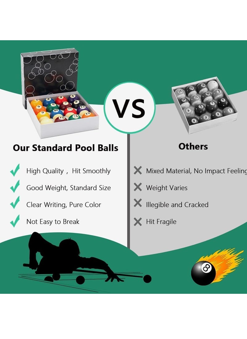SportQ - Complete Billiard Ball Set of 16 Billiard Balls, Billiard Table Ball Set in Multiple Sizes, Color Organizer, Super Pro Billiard Balls for Beginners and Professionals for Training, Ball Size 5.7cm - Image 1