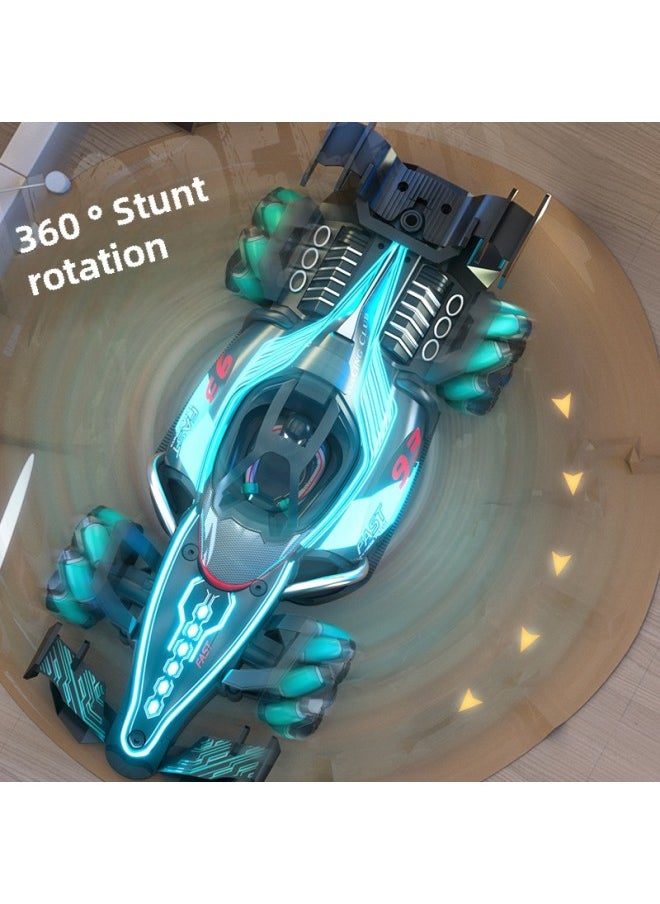 Formula F1 Remote Control Stunt Racing Four-wheel Drive Light Spray Gesture Induction Stunt Drift Toy Car-Color: Spray Formula Drift Racing - Red (handle + Watch)-Scale:  - Image 5