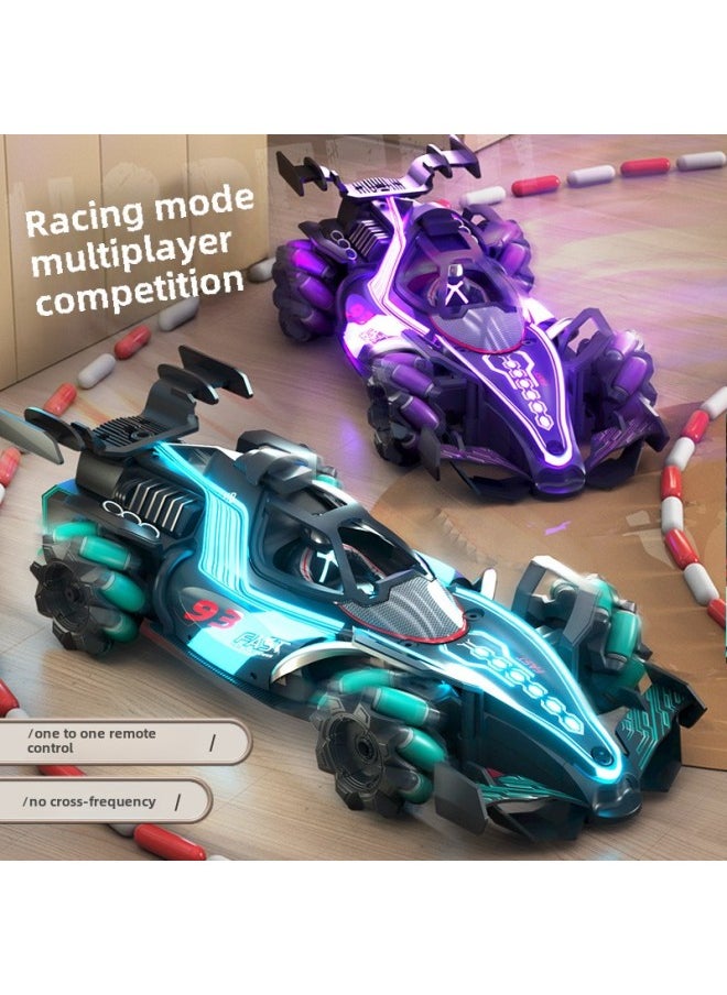 Formula F1 Remote Control Stunt Racing Four-wheel Drive Light Spray Gesture Induction Stunt Drift Toy Car-Color: Spray Formula Drift Racing - Red (handle + Watch)-Scale:  - Image 3