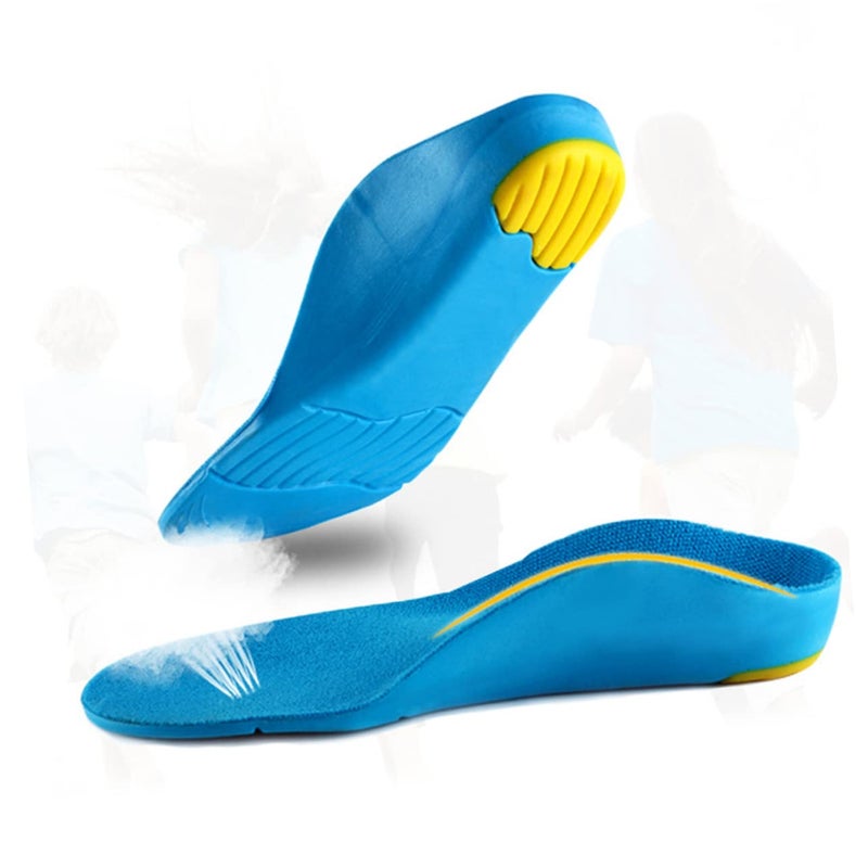 Non Slip Flatfoot Orthotic Insoles with Arch Support for Boys Blue Size 1 - Image 4
