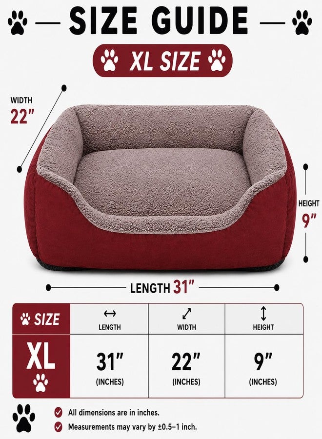 SITSNOOZE Premium Orthopedic Dog Bed XL for Large Dogs 20 to 30 kg Washable Reversible Cushion Sofa for Boxer, Rottweiler and Doberman Breeds (Red & Brown, XL) - Image 3