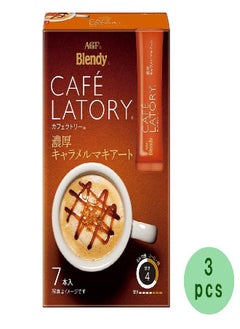 Cafe Latory Rich Caramel Macchiato 7Sticks (2.7oz)× 3pcs Japanese Instant Coffee AGF Ninjapo™