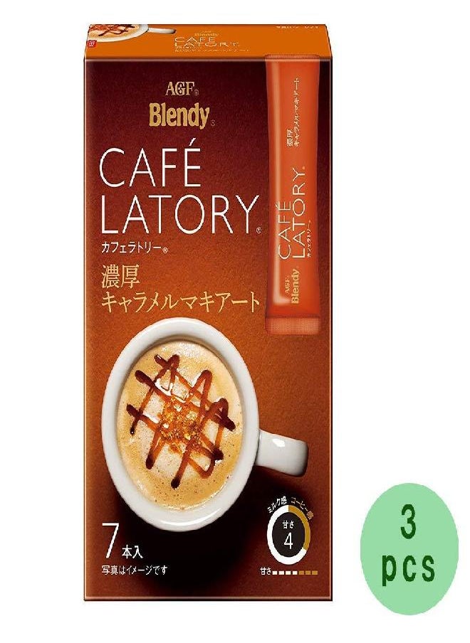 Ninjapo - Cafe Latory Rich Caramel Macchiato 7Sticks (2.7oz)× 3pcs Japanese Instant Coffee AGF Ninjapo™ - Image 1