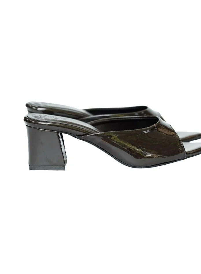 Gaya Sora Heels Dark Brown Cushioned Block Heels for All-Day Office Comfort