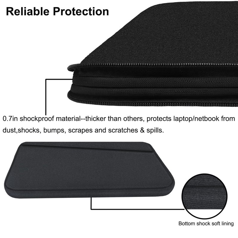 AREYLO 15.6 inch Laptop Sleeve, Durable Computer Carrying Bag Protective Case Briefcase Handbag with Front Pocket, Slim Cover for 15-16 Inch HP, Dell, Lenovo, Asus, Notebook, Black - Image 4