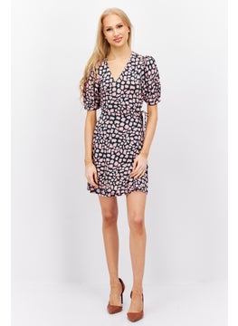 WHISTLES Women Animal Print Wrap Dress, Pink  - Image 4