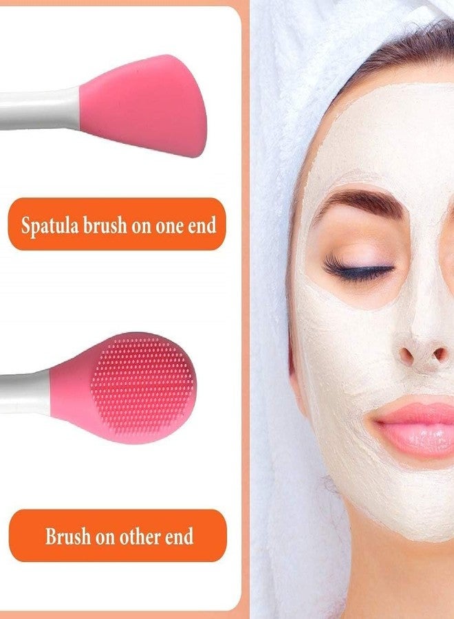 Aternal 2-1 Face Mask Brush, Silicone Face Pack Spatula Soft and Flexible Face Scrubber Face Mask Applicator Brush Double Head Facial Cleansing Brushes Skincare Brush Cream, Lotion, Moisturizer Applying Brush, Pack of 2 - Image 2