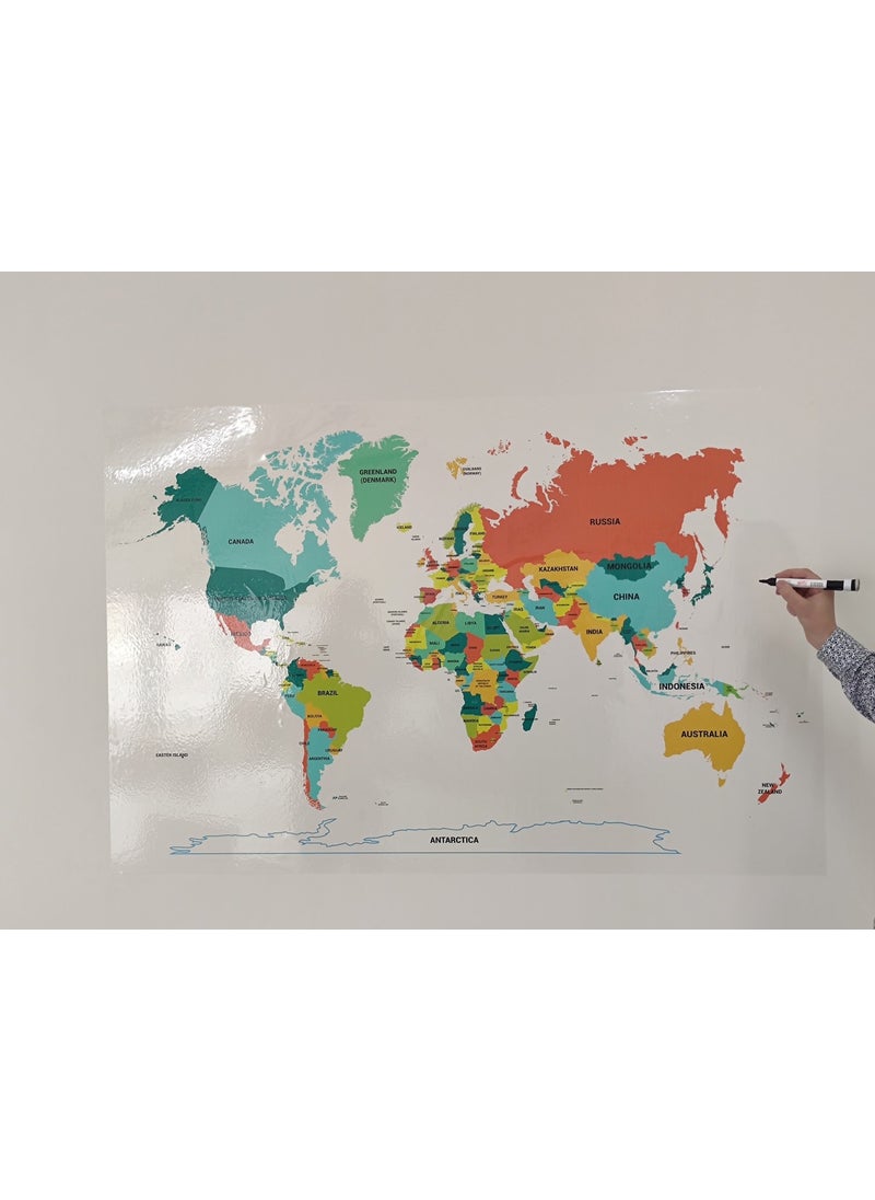 Statik Kağıt - Static Paper World Map Special Print 95 x 150 cm - Image 1