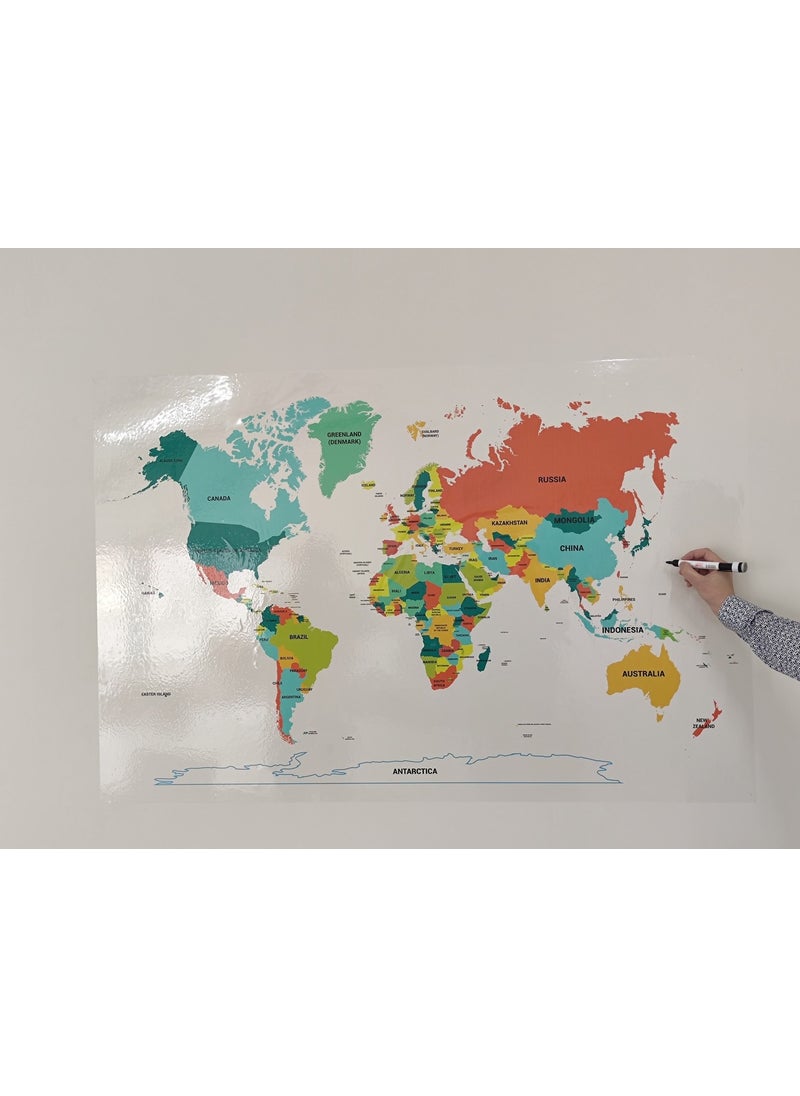 Statik Kağıt - Static Paper World Map Special Print 95 x 150 cm - Image 1