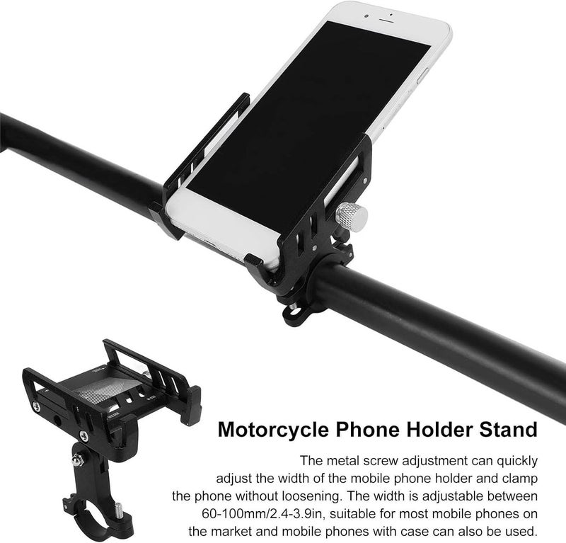 VGEBY Cell Phone Holder, Aluminum 360° Rotation Handlebar Phone Mount Stand for Mountain Motorcycle(Black) - Image 5