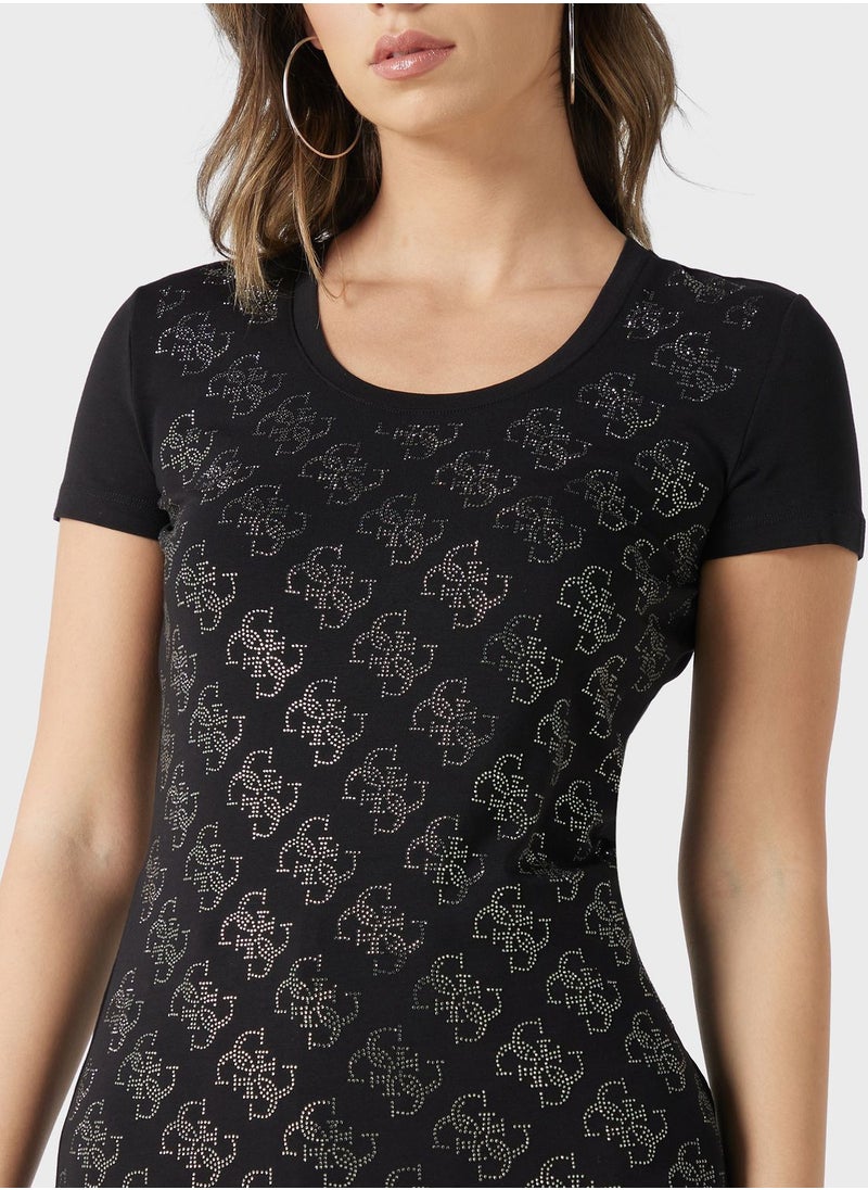 GUESS - Crew Neck Printed T-Shirt - Image 1