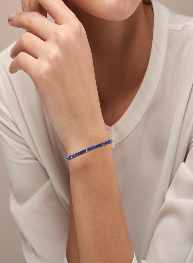 GAVU Lapis Lazuli Bracelet for Women, Crystal Beads Birthstone Bracelet for Women 3mm - Image 2