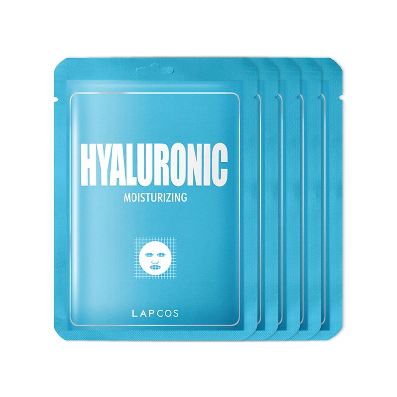 LAPCOS Hyaluronic Acid Sheet Mask, Daily Hydrating Face Mask, Protects & Nourishes Skin, Korean Beauty Favorite, 5-Pack - Image 1