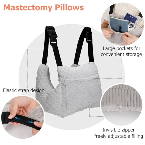 RoamReady Mastectomy Pillows, Post Mastectomy Must Haves, Hysterectomy Pillow Lumpectomy Recovery Supplies, Breast Surgery Pillow, Gifts for Women Help for Recovery and Rest, Gray - Image 5