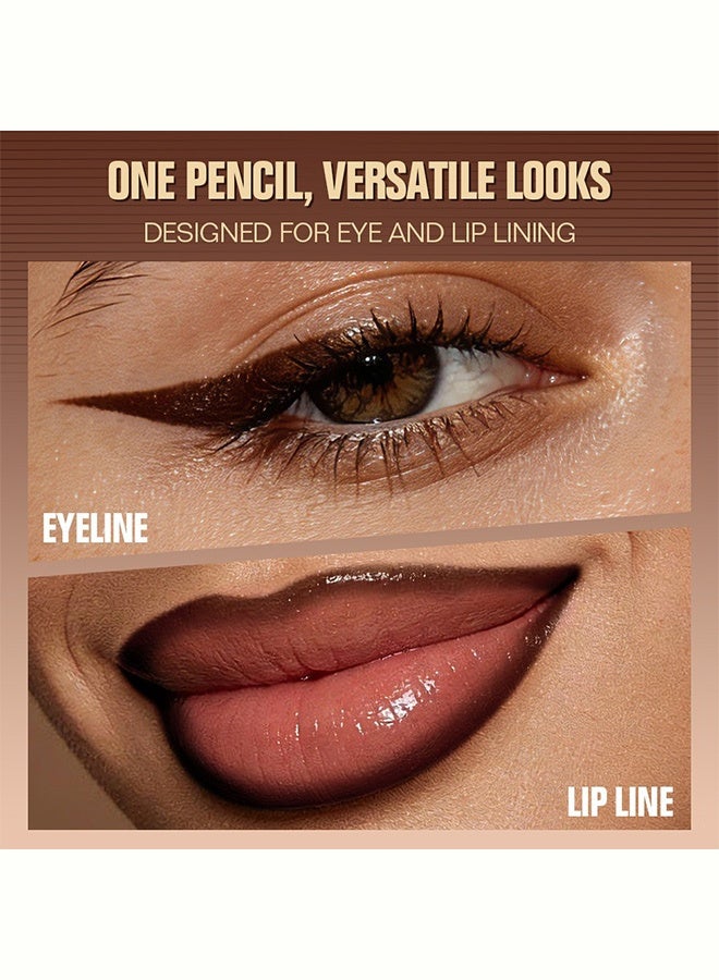 LACHAVA Waterproof eyeliner and lip liner pen, smooth formula dual-purpose makeup brush, long-lasting and anti-fading for both eyes and lips, 04 deep cherry - Image 3