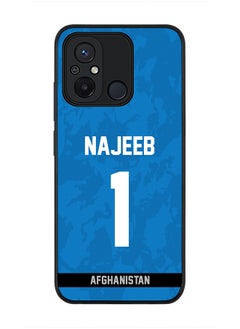 Cover for Xiaomi Redmi 12C 4G Case, Rugged Black Slim fit Flexible Thin Protective Phone Cases - Player Name - Najibullah Zadran, Jersey Number- 1