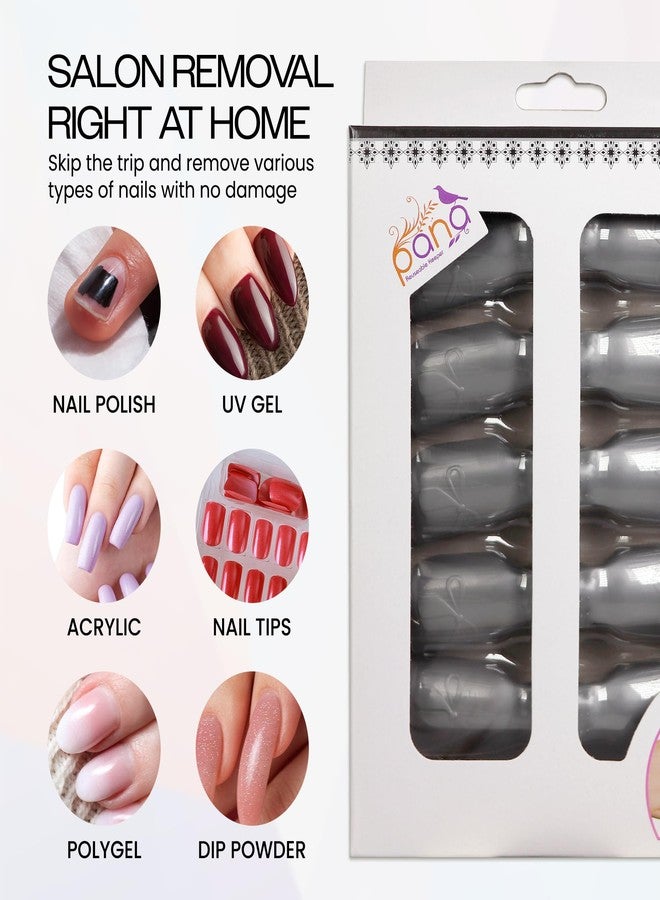 Pana 10Pcs Reusable Acrylic Nail Soak Treatment UV Gel Polish Remover Clip Cap Manicure Tool (Silver Color) - Image 4
