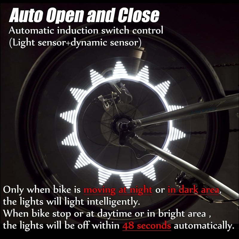 DAWAY A08 Bike Tire Valve Stem Light - LED Waterproof Bicycle Wheel Lights Neon Flashing Lamp Glow in The Dark Cool Safe Accessories, 1 Pack/ 2 Pack - Image 3