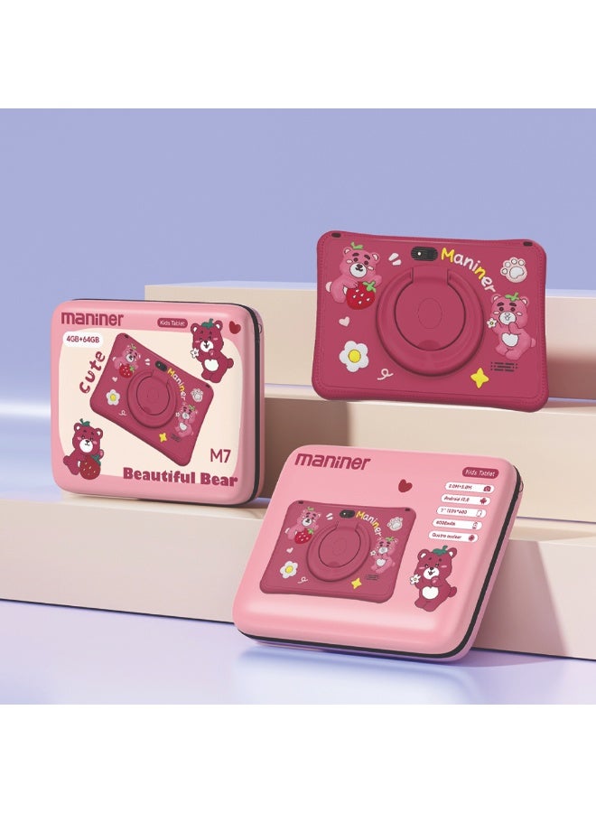 Torima MANİNER M7 Kids Tablet 7″ HD – Wi-Fi, Parental Controls, Dual Cameras, Expandable Storage, Child-Friendly Silicone Case – Rose Red - Image 2