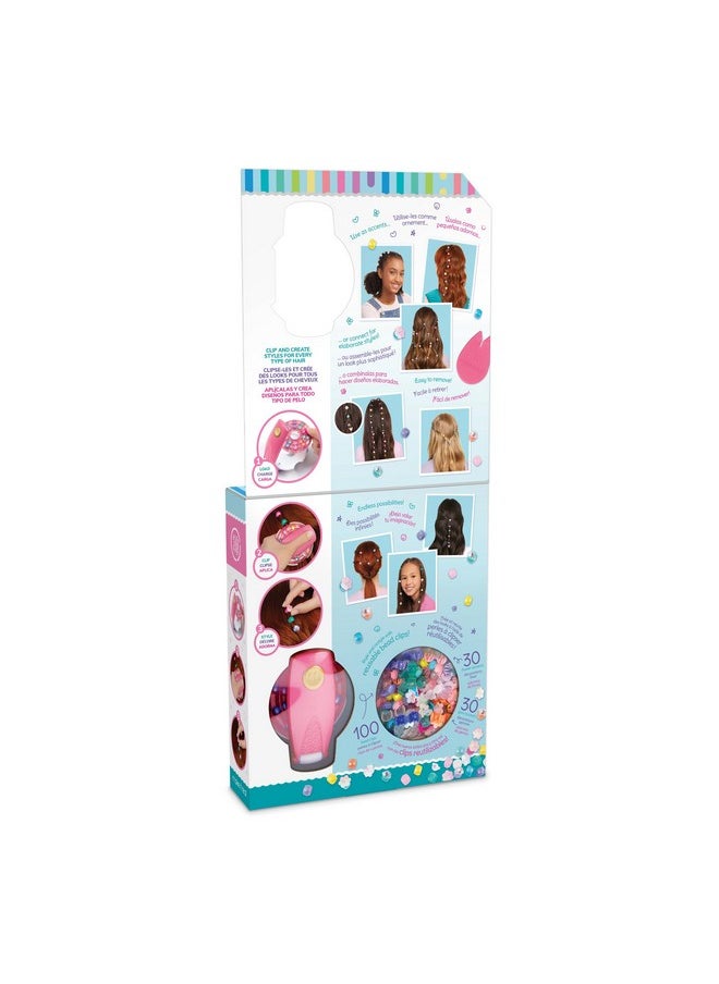 Make It Real Make It Real Snap N' Glam Hair Styling Set - Create Unique Styles with 100 Reusable Bead Clips, Gems & Accents - Great for All Hair Types - Easy to Use, Remove, and Reuse - Fun Gift for Girls Ages 8  - Image 5