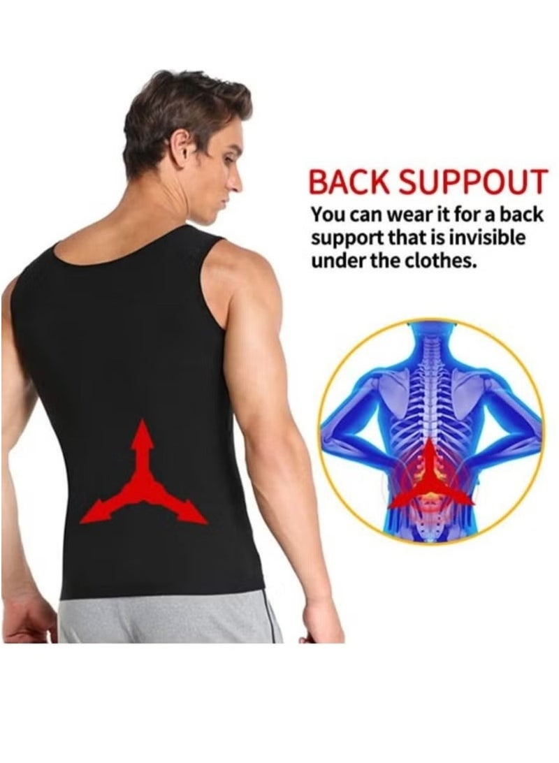 Generic Sauna Suit for Men Lower Belly Fat Sauna Slimming Sweat Body Shaper Jacket Hot Waist Trainer Sweat Belt Band Long Sleeve Zipper Shirt Workout Top, XXL/3XL - Image 4
