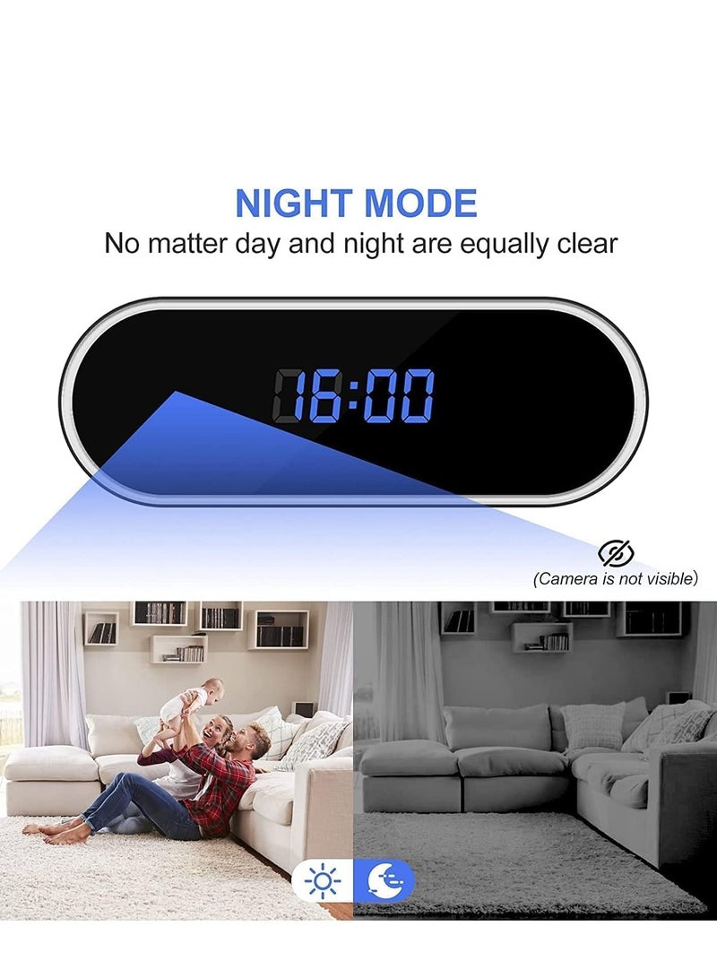 Generic 4K Full UHD Spy Camera Hidden Camera in Clock WiFi Hidden Cameras Video Recorder Wireless IP Camera Indoor Home Security Monitoring Nanny Cam 140° Angle Night Vision/Motion Detection - Image 4