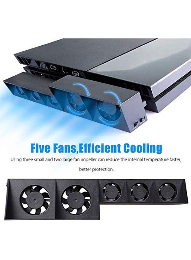 Linkhood Cooling Fan for PS4, USB External Cooler 5 Fan Turbo Temperature Control Cooling Fans for Sony Playstation 4 Gaming Console - Image 3
