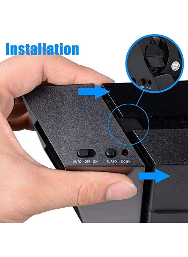 Linkhood Cooling Fan for PS4, USB External Cooler 5 Fan Turbo Temperature Control Cooling Fans for Sony Playstation 4 Gaming Console - Image 2