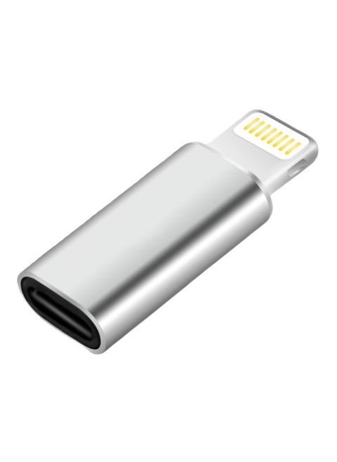 Suitable For Apple Mobile Phone Typec To Iphone Adapter Charging Data Cable Adapter 5v2a Converter 27w-Interface Form:Type C Female To Lightning Silver 12w