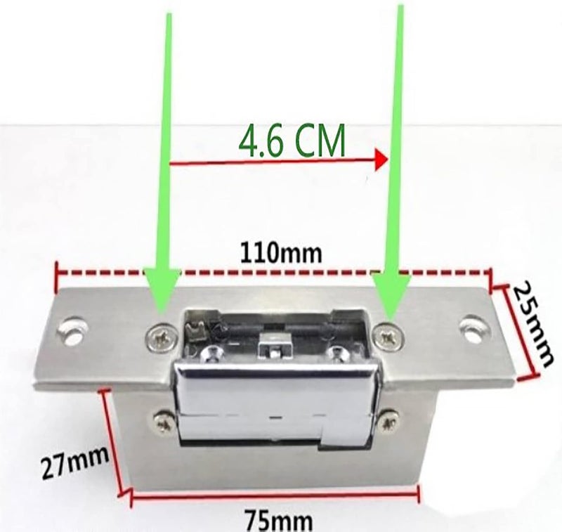 Adjustable Narrow Type Electric Strike Door Lock Double Unlock Mode Access Control Lock for Office Building